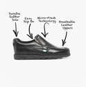 Mocassins Kickers Fragma15 Slip-on Pour Homme - Cuir Noir Mat - Semelle Texturée - Sans Lacets, Enfiler Rapidement - Confort Journée Entière - 7
