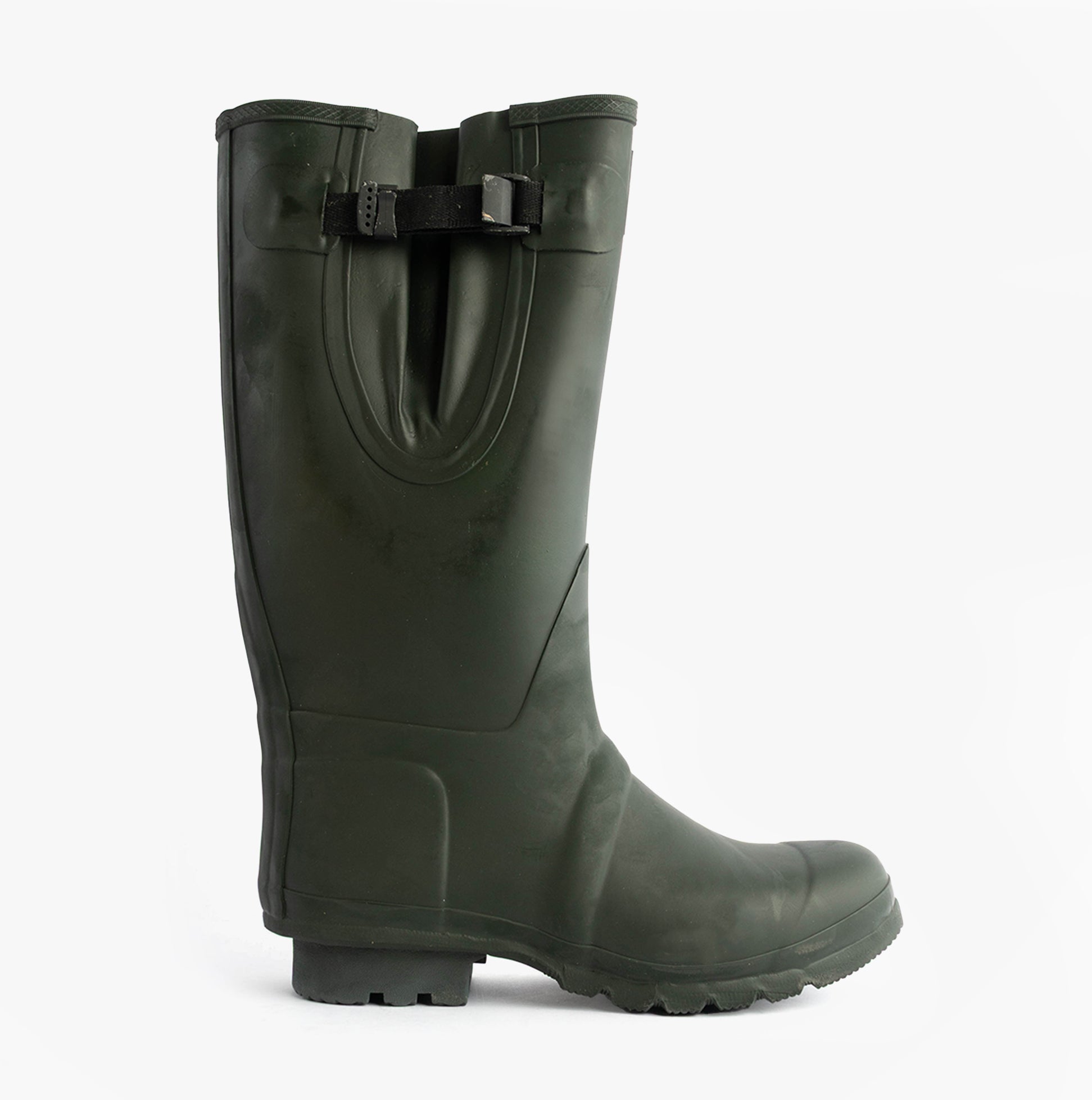 Woodland NEOPRENE Gusset Unisex Buckle Wellington Boots Olive