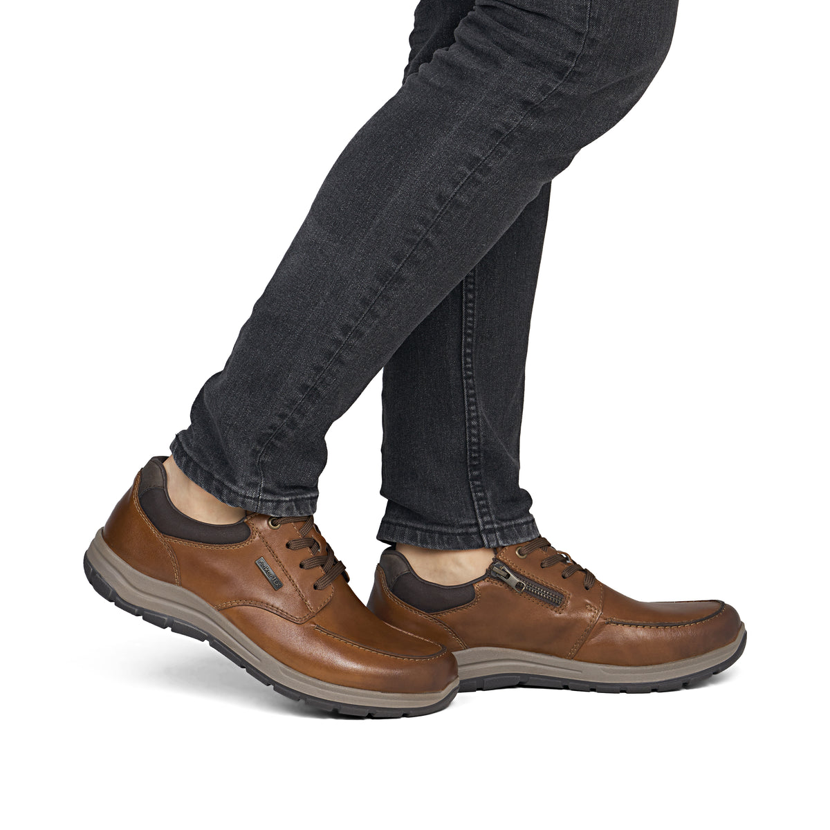 Rieker 03607 Mens Lace-Up Shoes Nutmeg/Brown/Dark Brown