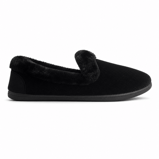 Padders REPOSE Womens (2E Fit) Full Slippers Black