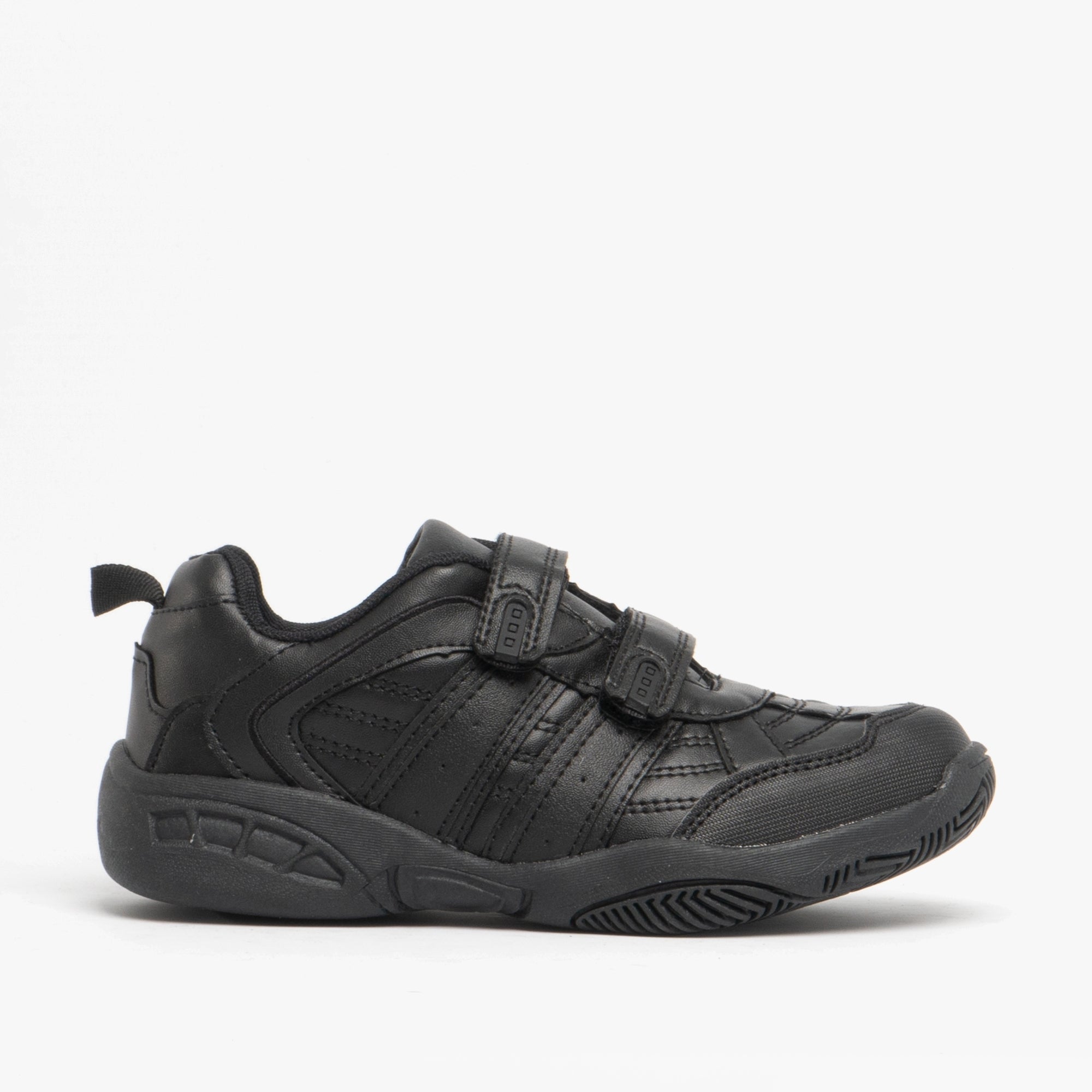 DEK FUSION Boys Kids Twin Touch Fasten School Trainers Black