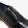 Base London CAST Mens Leather Brogue Shoes Black detailed view showing lace-up design and polished leather upper.