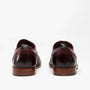 Base London CAST Mens Leather Brogue Shoes Bordo rear view showcasing rich bordo leather finish and detailed brogue design.