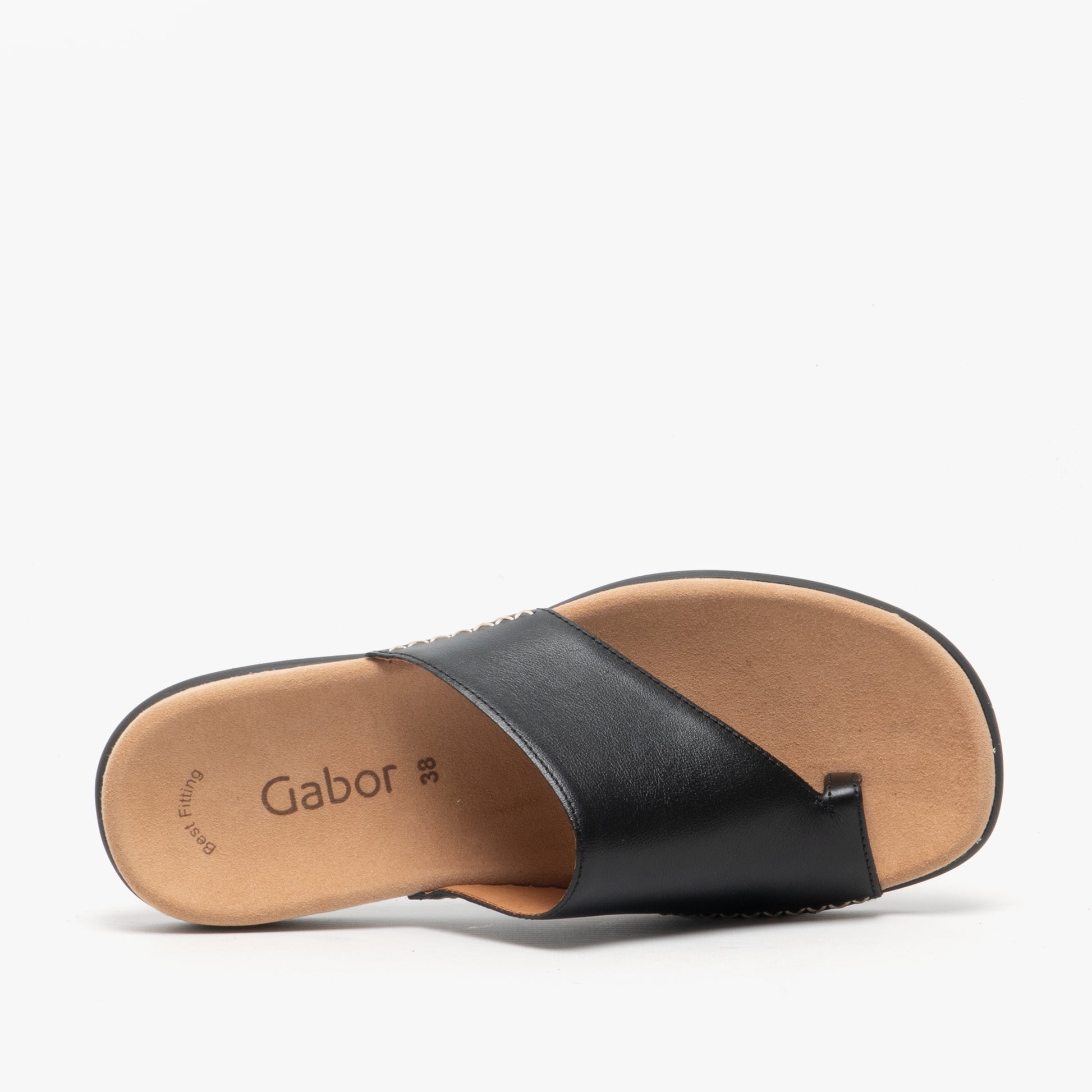 LANZAROTE Womens Leather Mule Sandals Black