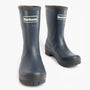 Barbour BANBURY Womens Mid-Calf Wellington Boots Navy front view showing rubber upper and pull-on design.