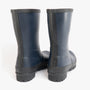 Barbour BANBURY Womens Mid-Calf Wellington Boots Navy back view showing rubber material and logo detail.