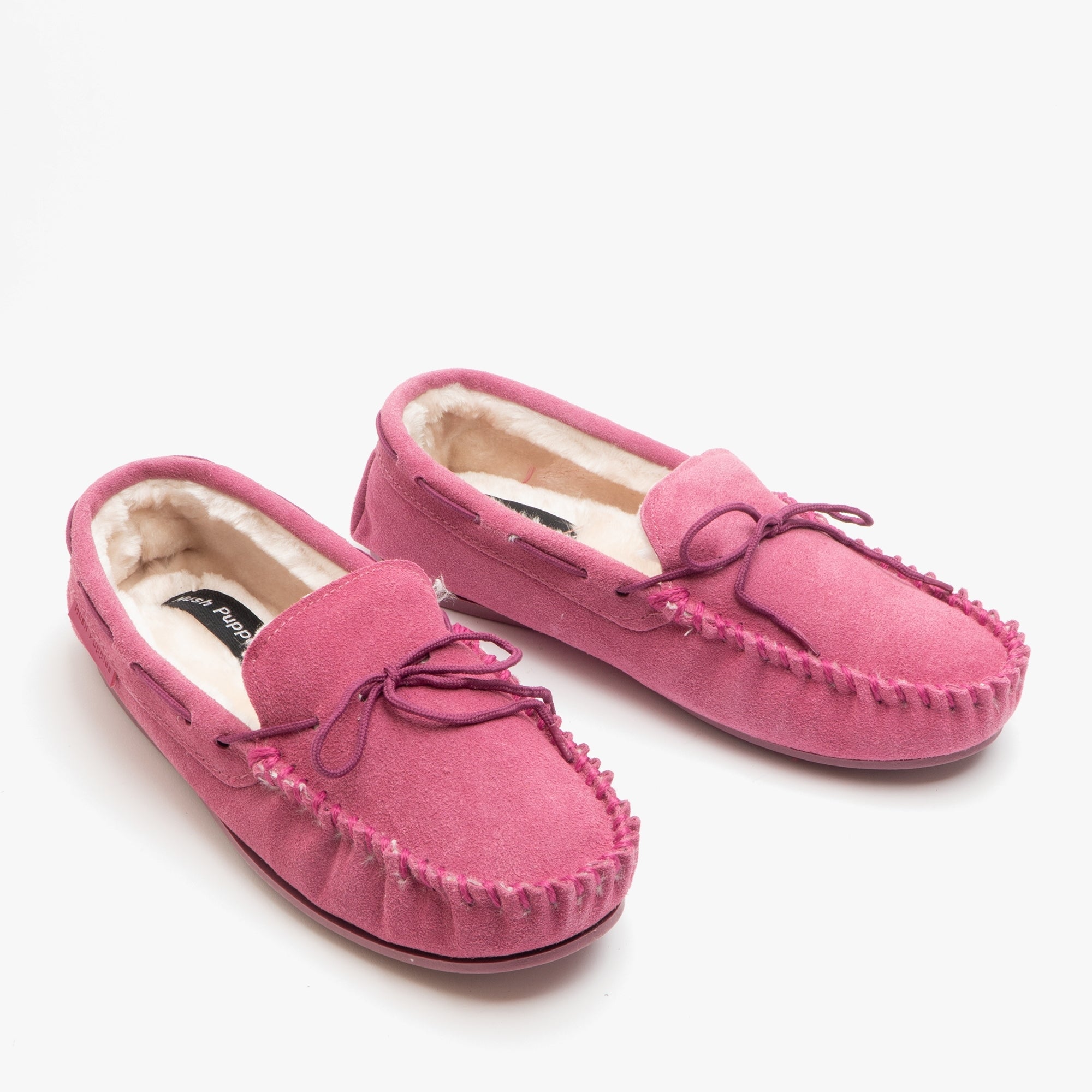 Hush Puppies ALLIE Womens Suede Moccasin Slippers Rose
