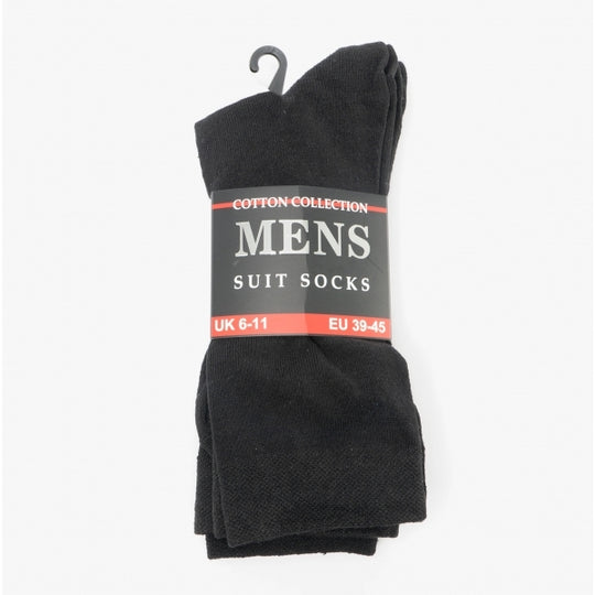 Shuperb Mens 3 Pack Of Suit Socks Black: One Size