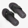 Barbour TOEMAN Mens Flip Flops Black top view, showing nylon upper and synthetic sole, lightweight design.