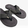 Barbour TOEMAN Mens Flip Flops Black side view showing nylon straps and synthetic sole.