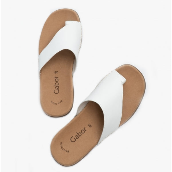 LANZAROTE Womens Leather Mule Sandals White