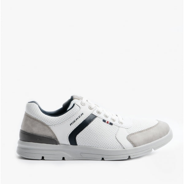 Rieker 16426-40 Mens Trainers White Combi