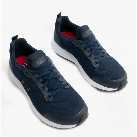 Skechers Work 77222EC Squad SR Womens Slip Resistant Work Trainers Navy