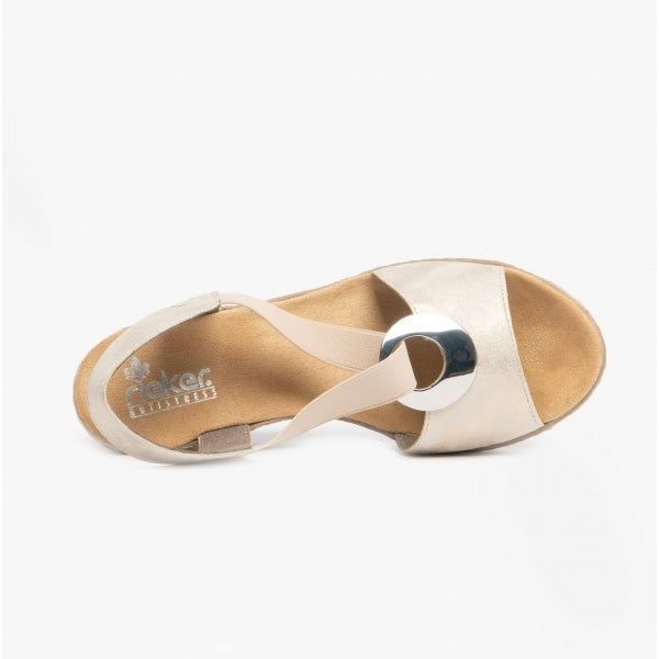 Rieker 624H6-60 Womens Sandals Gold