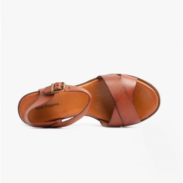 Hush Puppies GEORGIA Womens Leather Sandals Tan