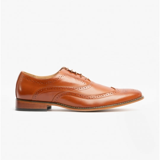Goor TOMMY Mens Brogue Oxford Shoes Tan