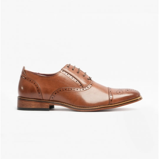 Goor FRANCIS Mens Oxford Lace Up Shoes Brown