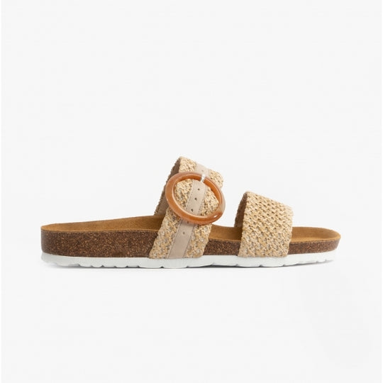 Rieker V8091 Womens Sliders Beige