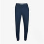 Barbour JAKE Mens Lounge Joggers Navy front view, showcasing elasticated waistband and logo detail.