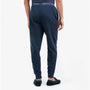 Barbour JAKE Mens Lounge Joggers Navy back view showcasing elasticated waistband and rib detailed bottom cuffs.