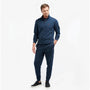 Barbour JAKE Mens Lounge Joggers Navy front view worn with matching navy top, showcasing comfort and style.