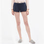 Barbour SADIE Womens Lounge Shorts Navy front view, lightweight breathable cotton shorts on model.