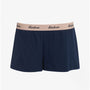 Barbour SADIE Womens Lounge Shorts Navy front view showcasing lightweight, breathable cotton fabric.
