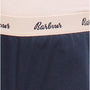 Barbour SADIE Womens Lounge Shorts Navy detail view of waistband with brand logo