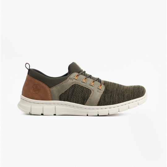 Rieker B7796 Mens Slip-On Trainers Green