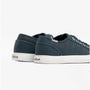 Barbour SEAHOLLY Womens Casual Trainers Navy side view, showcasing navy cotton upper and lace-up closure.