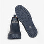 Barbour WILTON Womens Chelsea Wellington Boots Navy bottom view showcasing tread design and logo detail