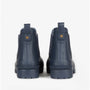 Barbour WILTON Womens Chelsea Wellington Boots Navy rear view showing heel and pull tabs.
