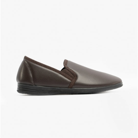 Zedzzz IVOR Mens Full Slippers Brown