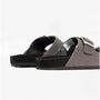 Barbour EDDIE Mens Suede Mule Slippers Dark Grey side view showcasing suede upper and slip-on design.