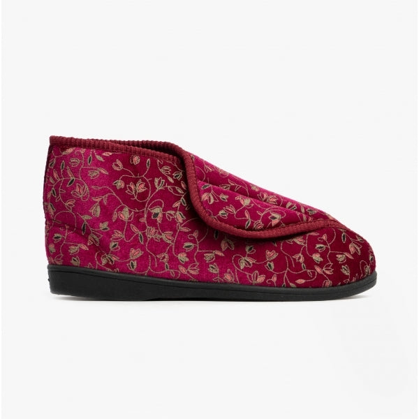 Zedzzz GERALDINE Womens Boot Slippers Wine