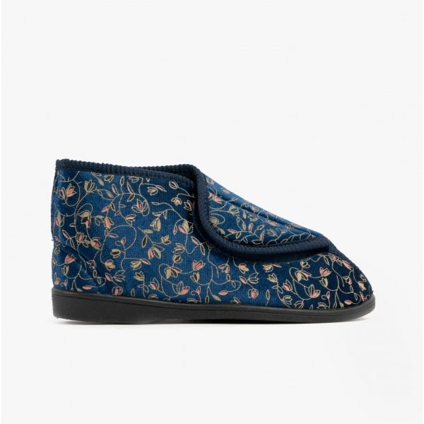 Zedzzz GERALDINE Womens Boot Slippers Navy