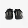 Hush Puppies AMBER JUNIOR Girls Leather School Shoes Black rear view showcasing stylish black leather design.