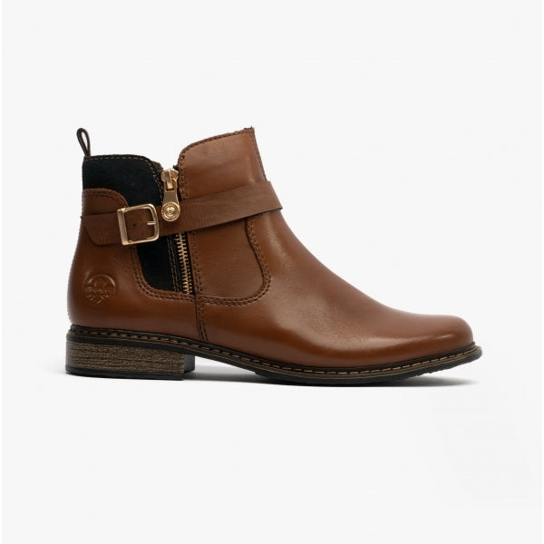 Rieker Z4959-22 Womens Leather Boots Chestnut