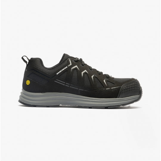Skechers Work 200127EC Malad II Mens Composite Toe ESD Safety Trainers Black