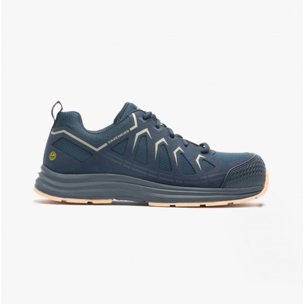 Skechers Work 200127EC MALAD II Mens Safety Trainers Navy/Tan