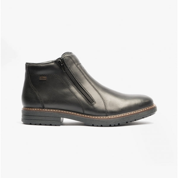 Rieker 33160-00 Mens Double Zip Fur Lined Boots Black