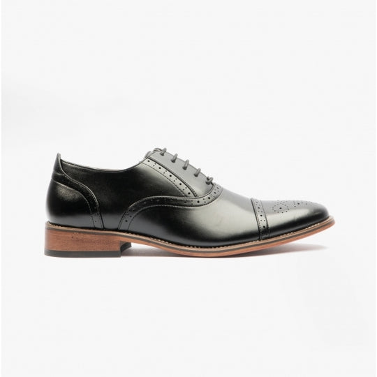Goor ISAAC Mens Brogue Oxford Shoes Black
