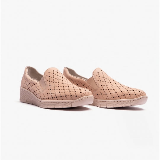Rieker 53795 Womens Loafers Beige