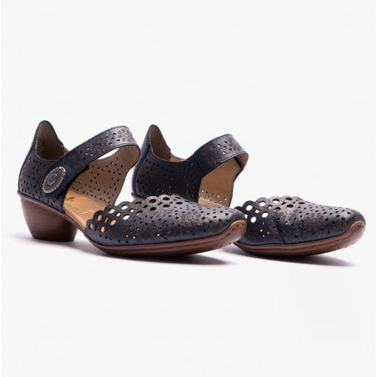 Rieker 43753 Womens Mary Jane Shoes Deep Blue