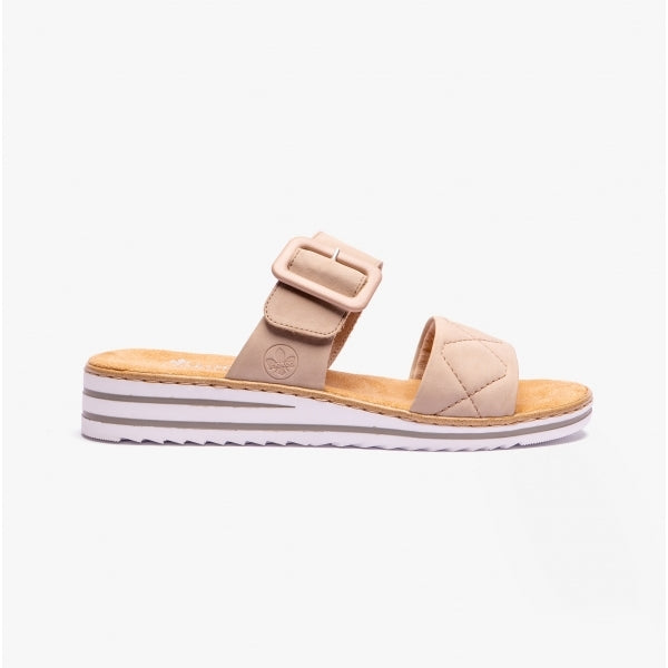 Rieker V0694-62 Womens Mules Beige