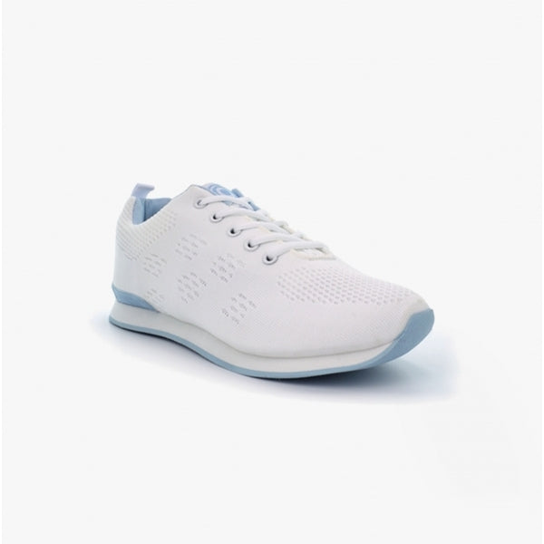 DEK CURVE Womens Lace Up Bowls Trainers White