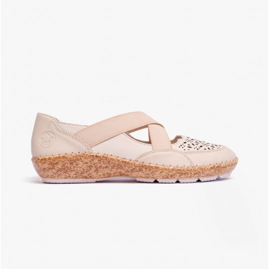 Rieker 44853 Womens Comfort Shoes Beige