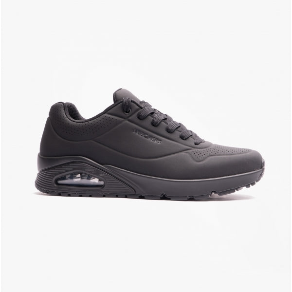 Skechers 52458/BBK 52458 UNO - STAND ON AIR Mens Trainers Black Knit