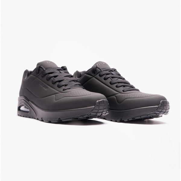 Skechers 52458/BBK 52458 UNO - STAND ON AIR Mens Trainers Black Knit