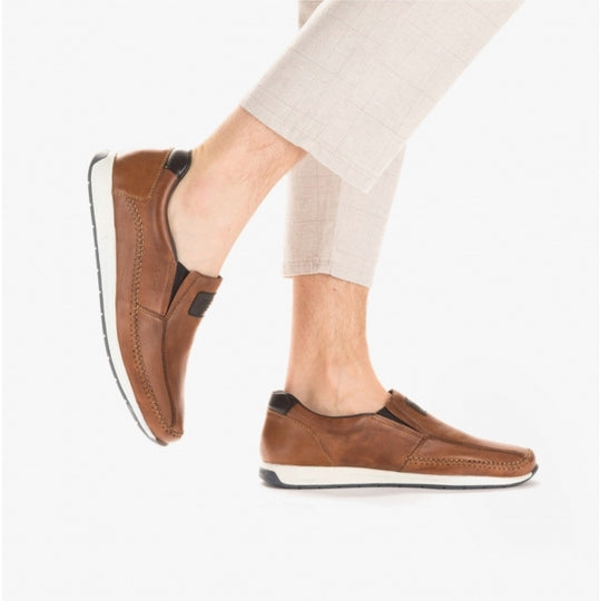 Rieker 11962 Mens Slip-On Shoes Brown